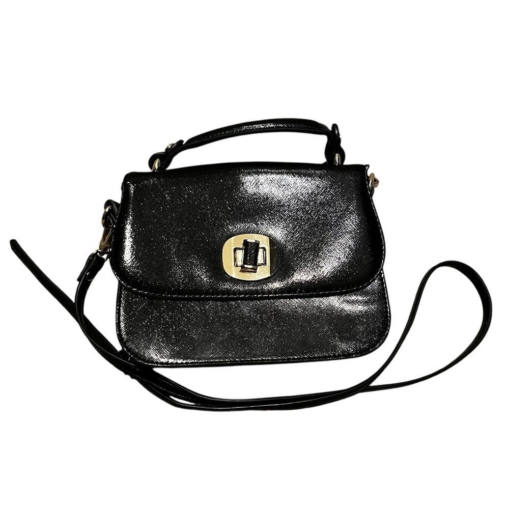 Melie Bianco Vegan Leather Crossbody Bag Black